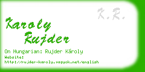 karoly rujder business card