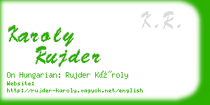 karoly rujder business card